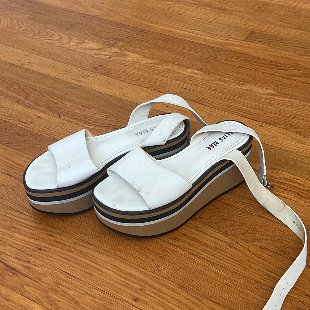 Alias Mae White Platform Ankle-Strap Sandals - image 2